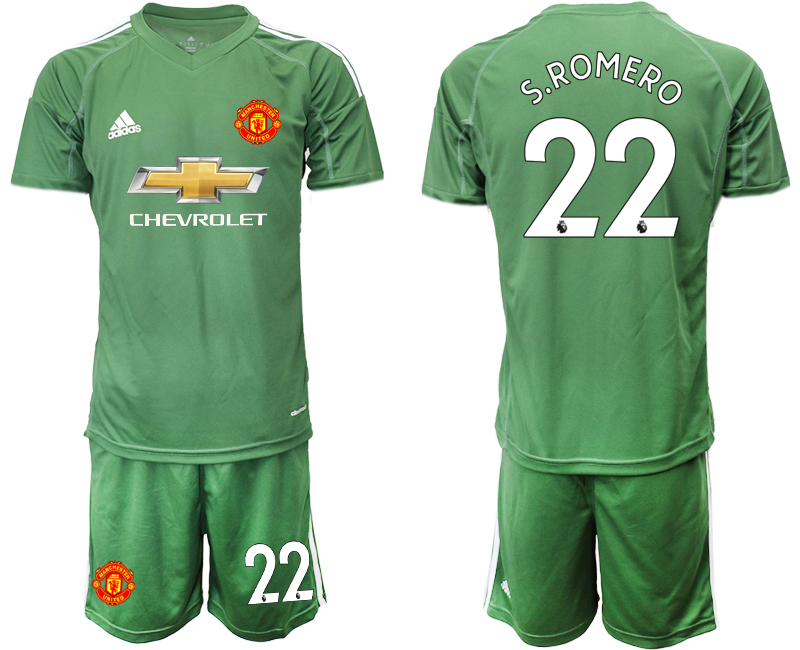 Men 2020-2021 club Manchester United green goalkeeper #22 Soccer Jerseys->manchester united jersey->Soccer Club Jersey
